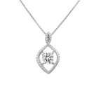 14K White Gold Diamond Pendant Necklace 17.5In 2.8Dwt