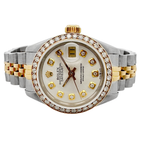 Pre-Owned 1987 Rolex Lds Datejust 26Mm Yellow Gold Steel White Diamond Dial & Diamond Bezel 69173