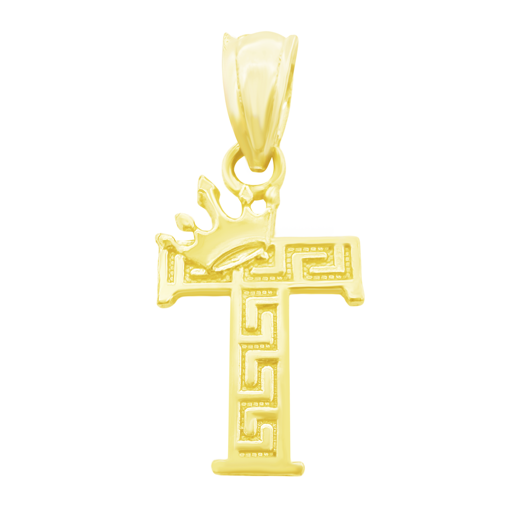 10K Yellow Gold Letter "T" Pendant 0.4Dwt