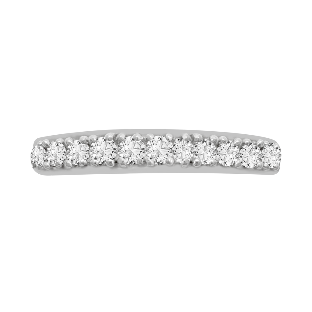 10K White Gold Diamond Wedding Band Size 6.75 1.0Dwt