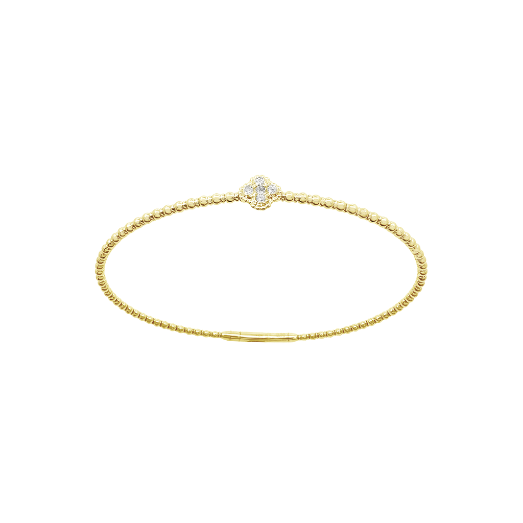 0.10Ct 14K Yellow Gold Diamond Bangle 2.9Dwt