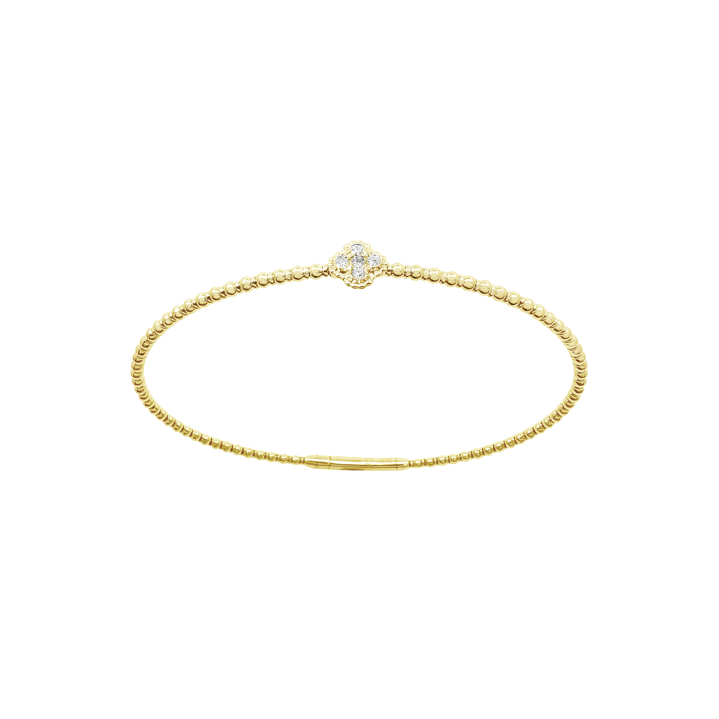 0.10Ct 14K Yellow Gold Diamond Bangle 2.9Dwt