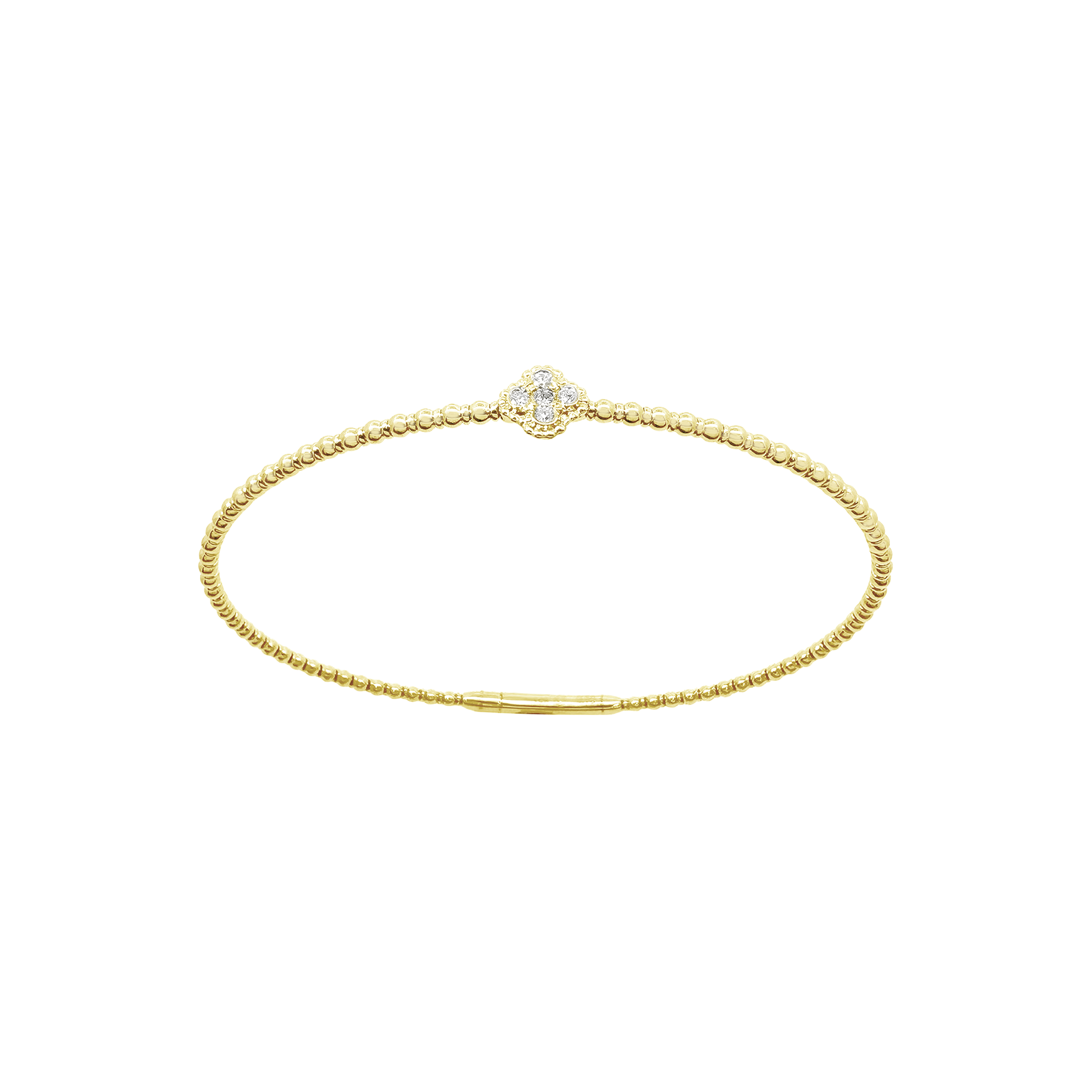 0.10Ct 14K Yellow Gold Diamond Bangle 2.9Dwt
