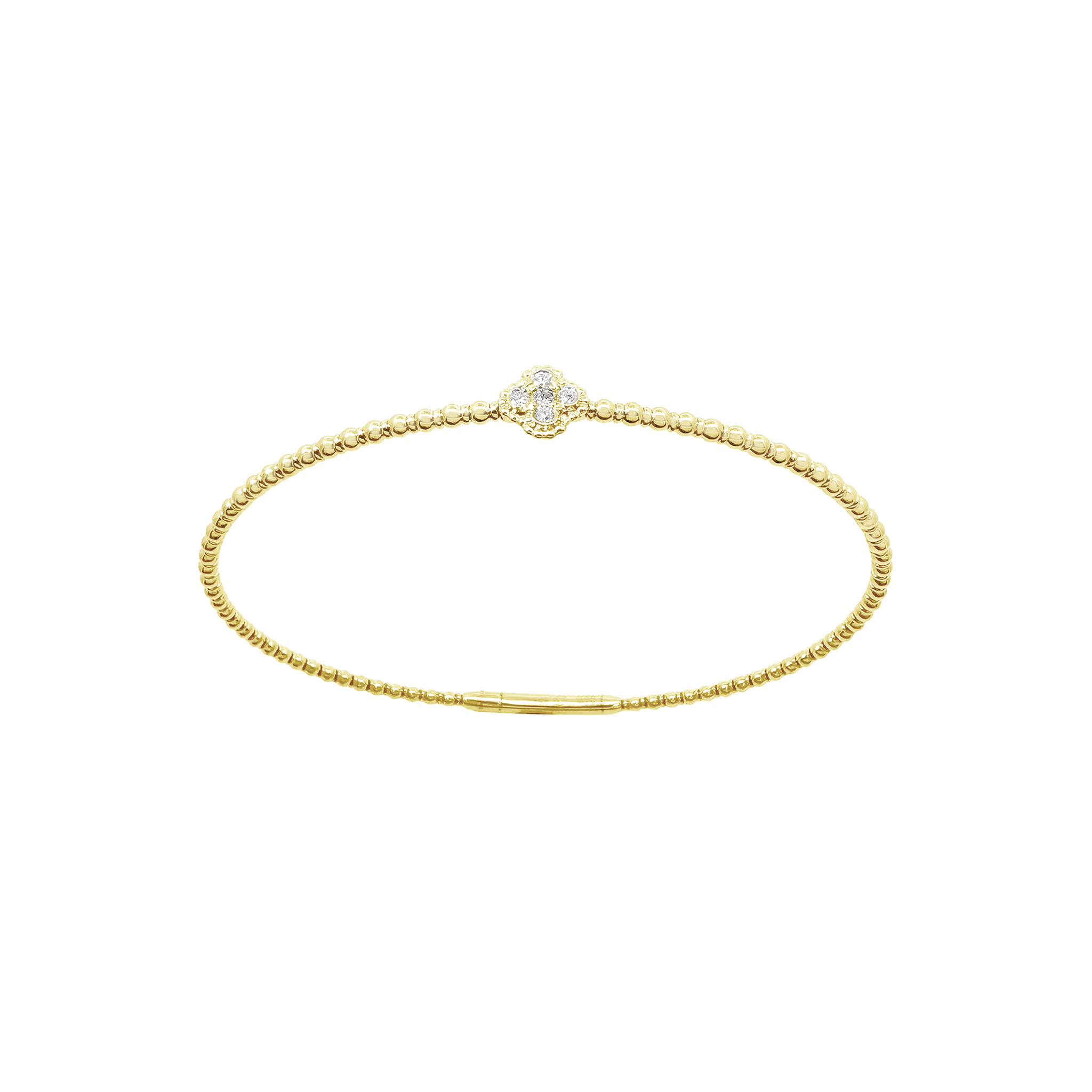 0.10Ct 14K Yellow Gold Diamond Bangle 2.9Dwt