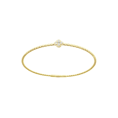 0.10Ct 14K Yellow Gold Diamond Bangle 2.9Dwt