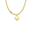 14K Yellow Gold Ladies Fancy Link Heart Pendant Necklace 19In 10.3Dwt