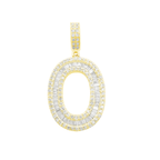 10K Yellow Gold Diamond Letter "O" Pendant 2.0Dwt