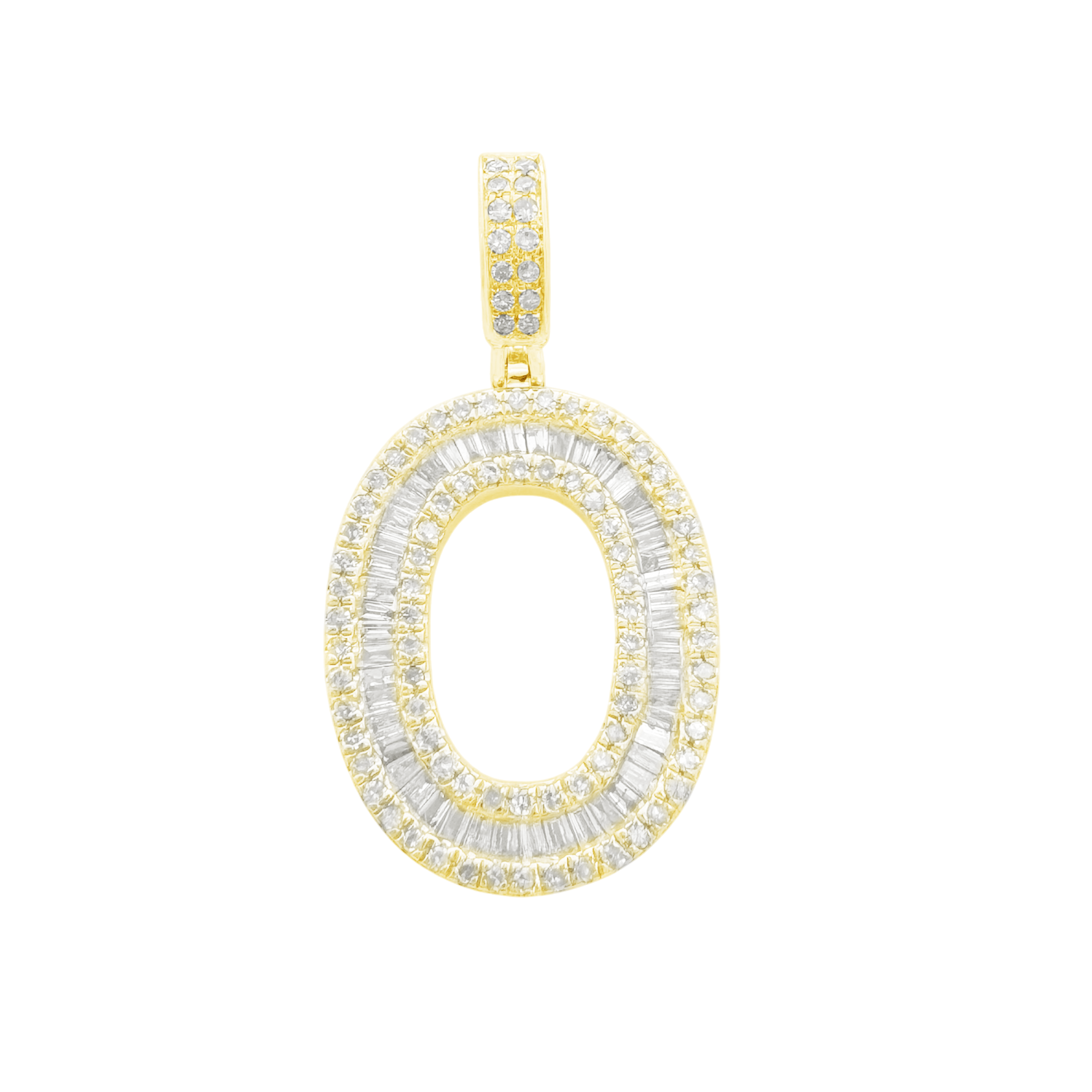 10K Yellow Gold Diamond Letter "O" Pendant 2.0Dwt