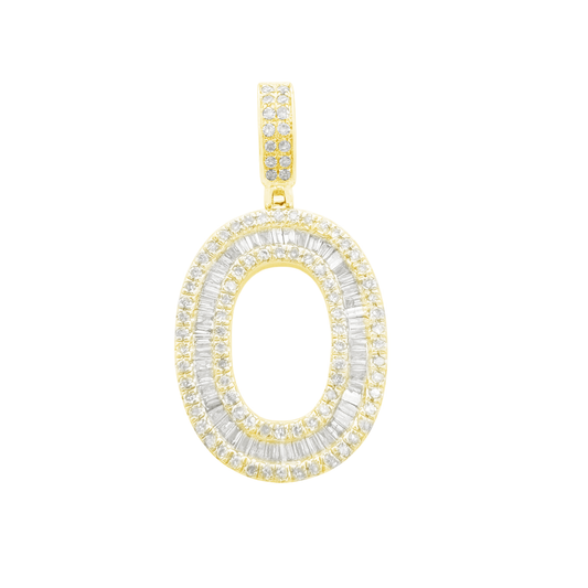 10K Yellow Gold Diamond Letter "O" Pendant 2.0Dwt