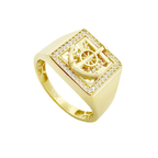 10K Yellow Gold Cz Anchor Fashion Mens Ring Size 9.5 2.7Dwt
