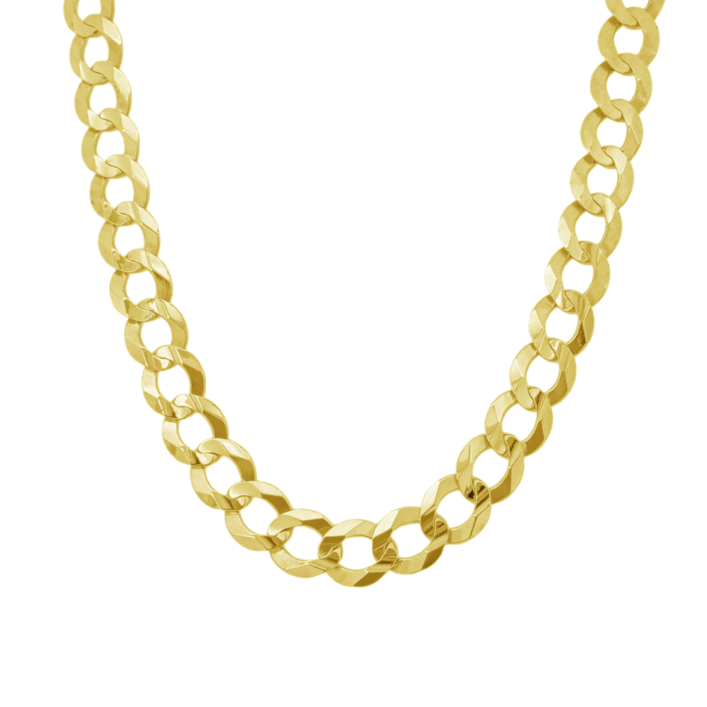 14K Yellow Gold Italian Curb Link Chain 8Mm 24In 23.8Dwt