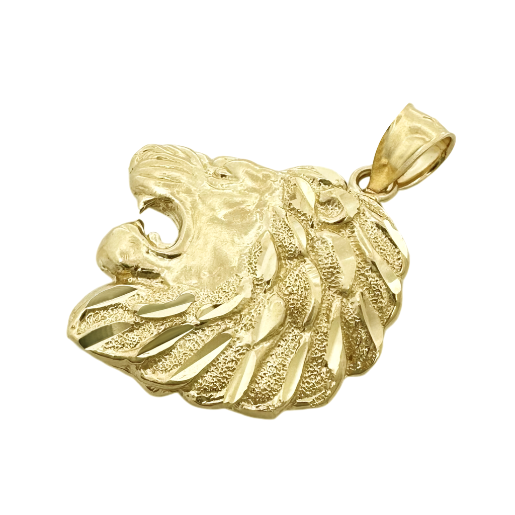 10K Yellow Gold Lion Head Pendant 2.3Dwt