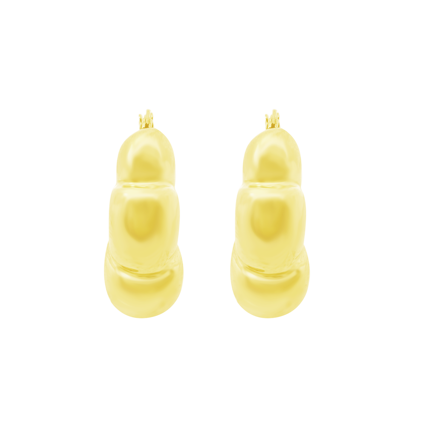 10K Yellow Gold Hollow Hoop Earrings 3.7Dwt
