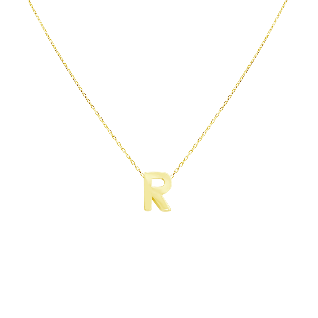14K Yellow Gold Letter "R" Necklace 0.9Dwt