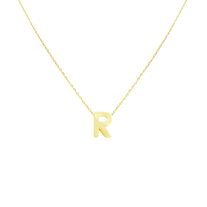 14K Yellow Gold Letter "R" Necklace 0.9Dwt