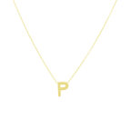 14K Yellow Gold Letter "P" Necklace 0.9Dwt