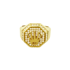 10K Yellow Gold Cz Rolex Style Fashion Ring Size 10  5.4Dwt