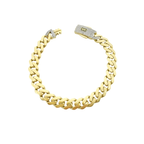 14K Yellow Gold Royal Monaco Link Bracelet 9Mm 8In 8.4Dwt