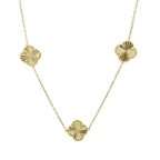 14K Yellow Gold Flowers Necklace 17In 7.0Dwt
