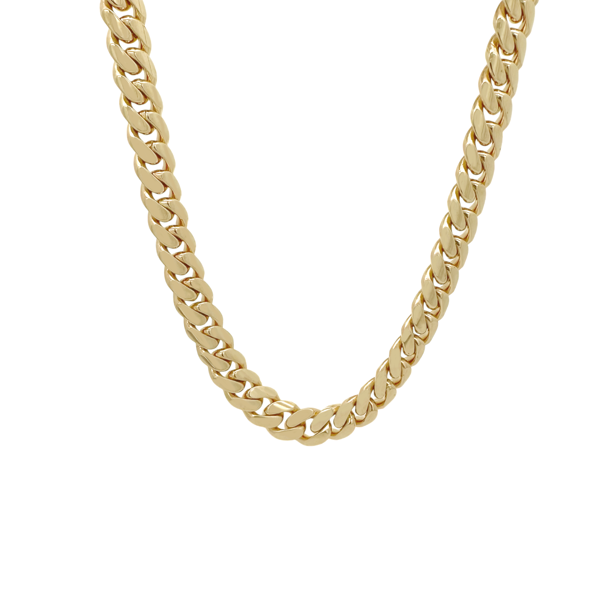 10K Yellow Gold Triple Clasp Cuban Link Chain 7.5Mm 16In 45.6Dwt/71.0G