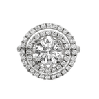 14K White Gold Diamond Halo Engagement Ring Size 6.5 3.5Dwt