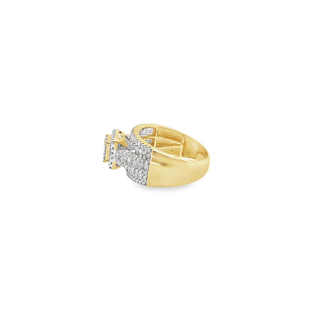 1.0Ctw 10K Yellow Gold Diamond Engagement Ring Size 7 2.9Dwt