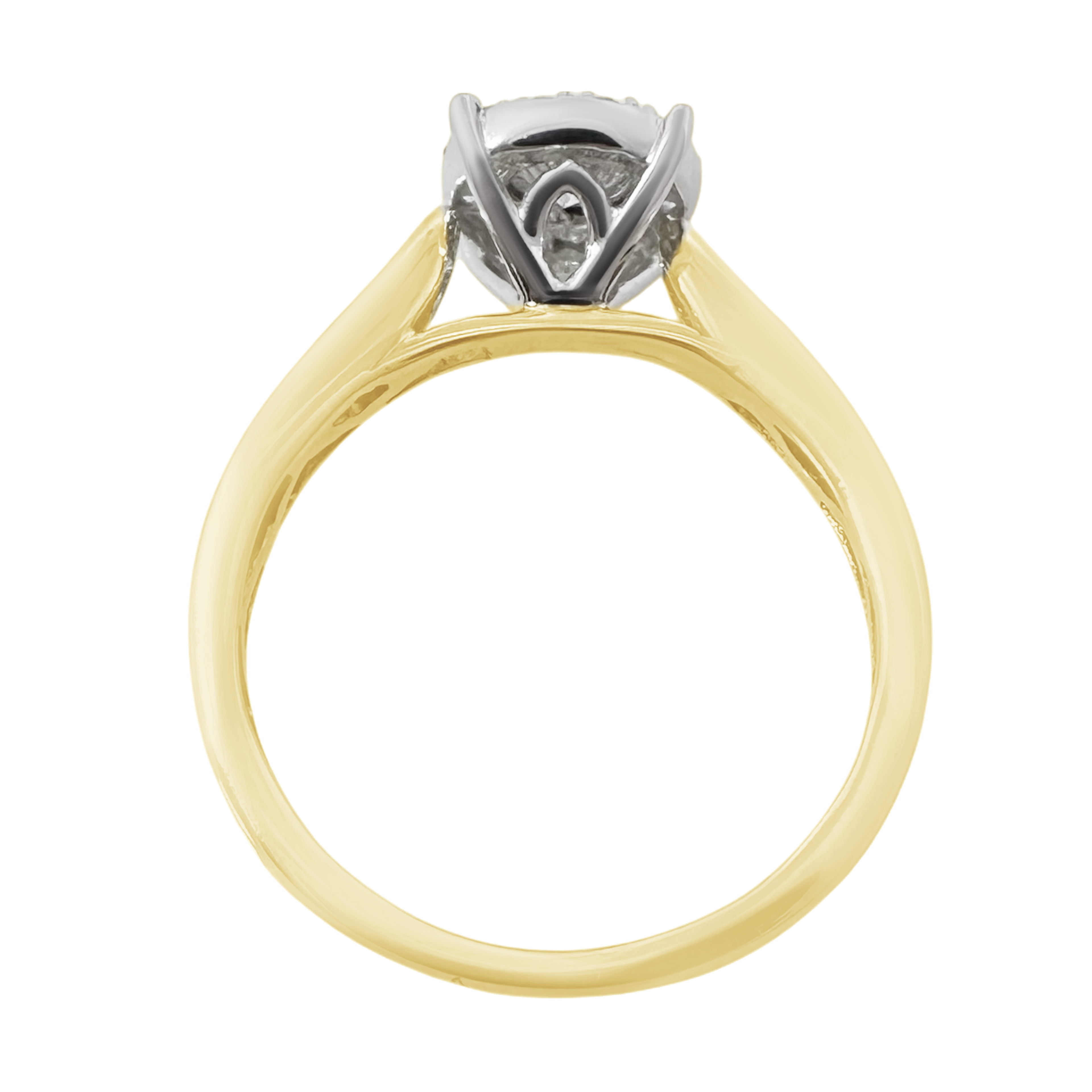 0.33Ct 14K Yellow  Gold Diamond Engagement Rings Size 7 1.9Dwt