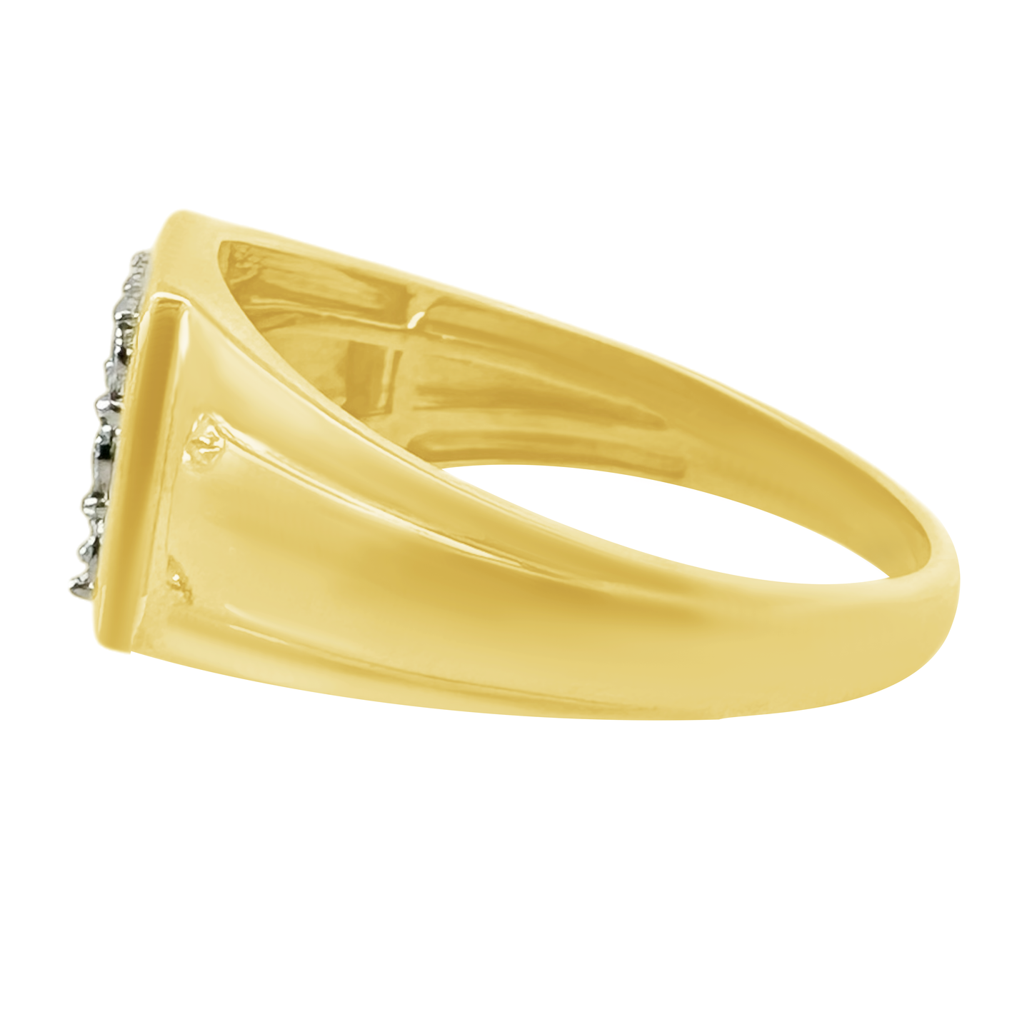 0.15Ct Yellow Gold  Mens Diamond Fashion Rings Size 10 2.2Dwt