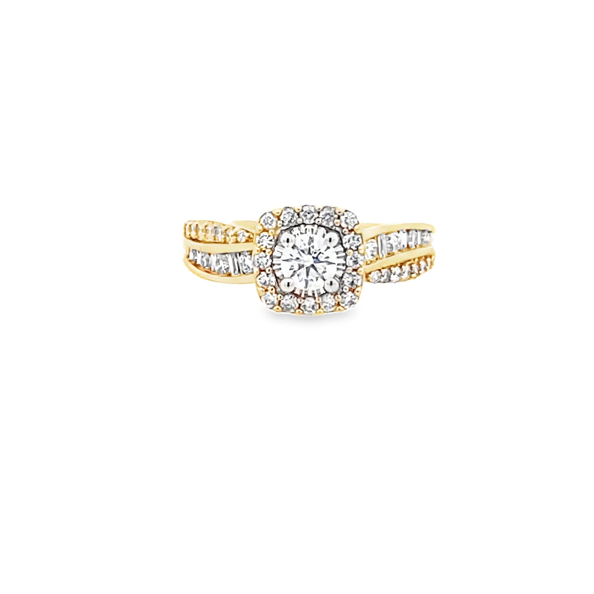 14K Yellow Gold Diamond Engagement Ring Size 7 2.8Dwt