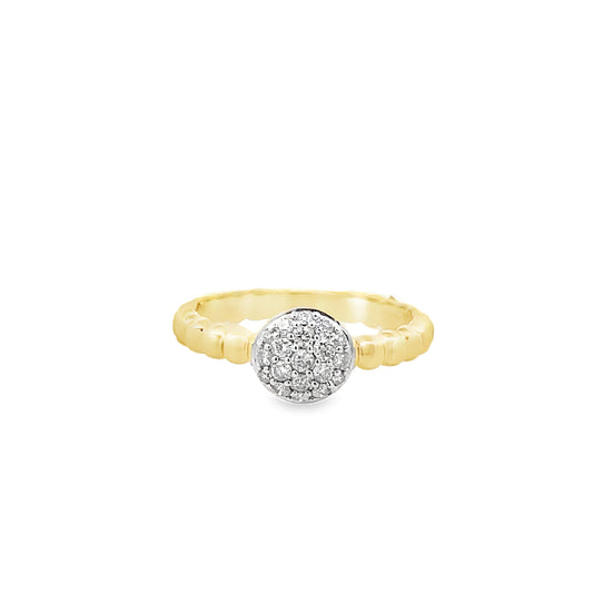 0.25Ctw 14K Yellow Gold Diamond Fashion Ring Size 7 1.9Dwt