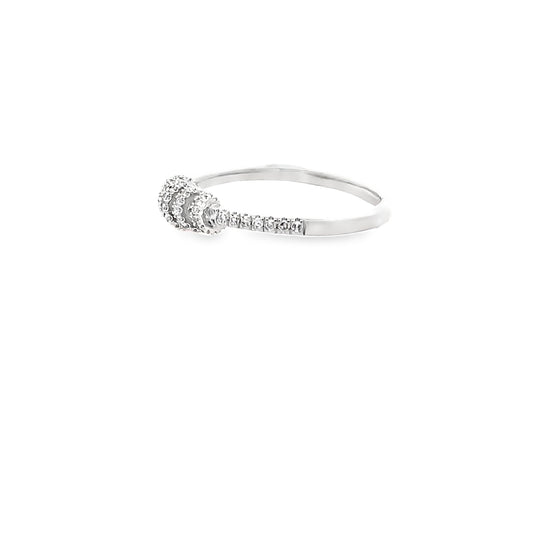 0.25Cwt 14K White Gold Diamond Fashion Ring Size 7 1.4Dwt