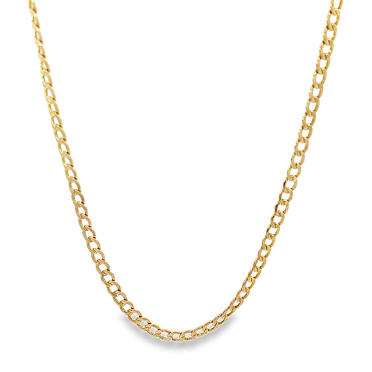 10K Yellow Gold Curb Link Chain 3Mm 18In 2.0Dwt