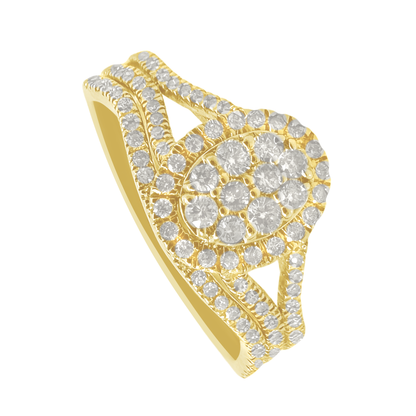 0.42Ctw 10K Yellow Gold Diamond Wedding Set Ring Size 7 1.8Dwt