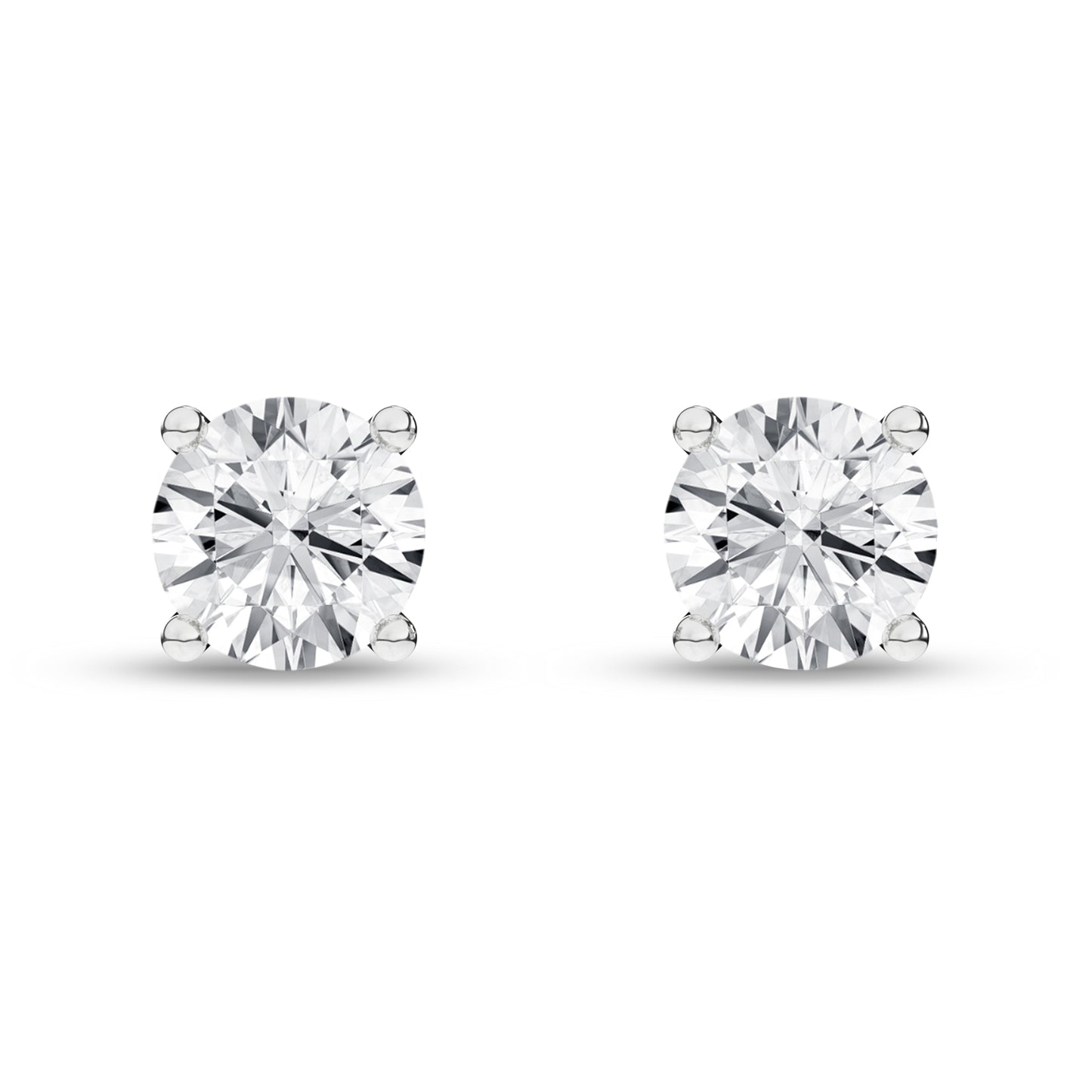 0.50Ctw 14K White Gold Lab Grown Round Diamond Solitaire Stud Earrings Igi Certified