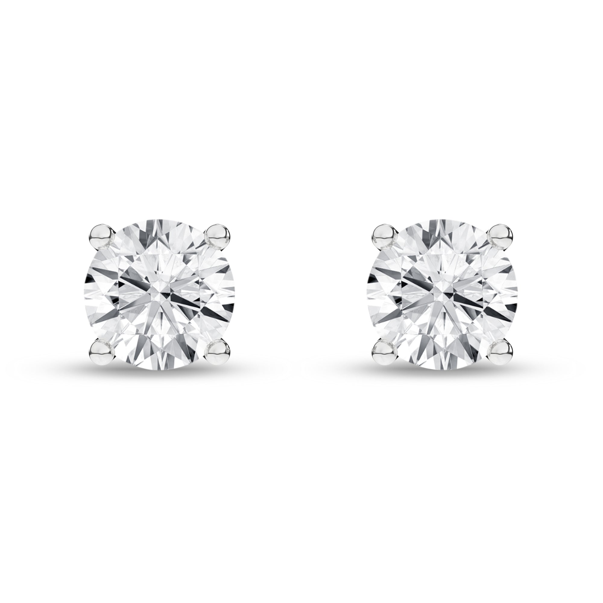 0.50Ctw 14K White Gold Lab Grown Round Diamond Solitaire Stud Earrings Igi Certified