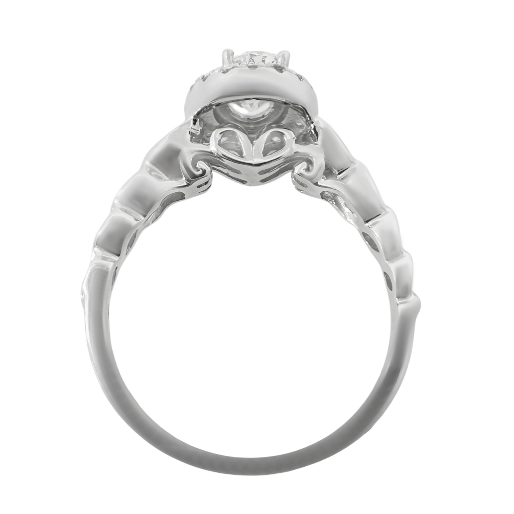 1.00Ct 14K White Gold Diamond Engagement Ring Size 7 2.2Dwt