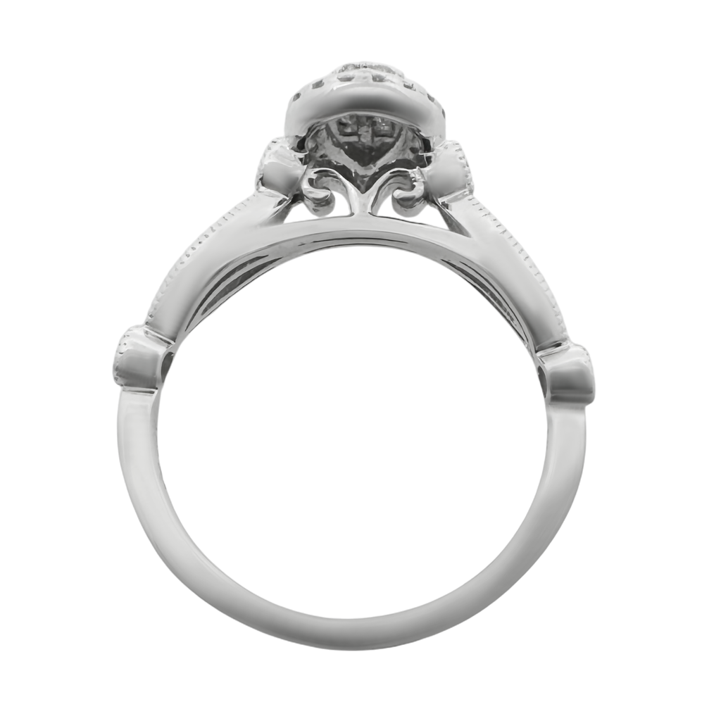 0.33Ctw 10K White Gold Diamond Engagement Ring Size 7 1.6Dwt