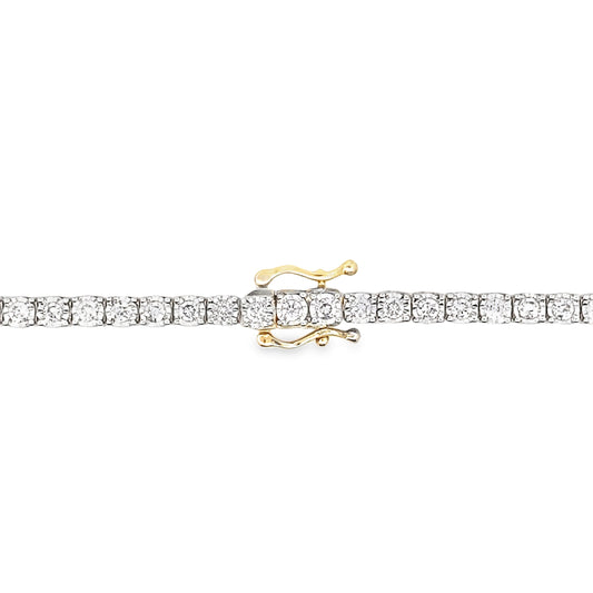 5.00Ct 10K Yellow Gold Diamond Tennis Necklace 18In 13.6Dwt