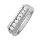 14K White Gold Diamond Wedding Band Ring Size 10 3.9Dwt