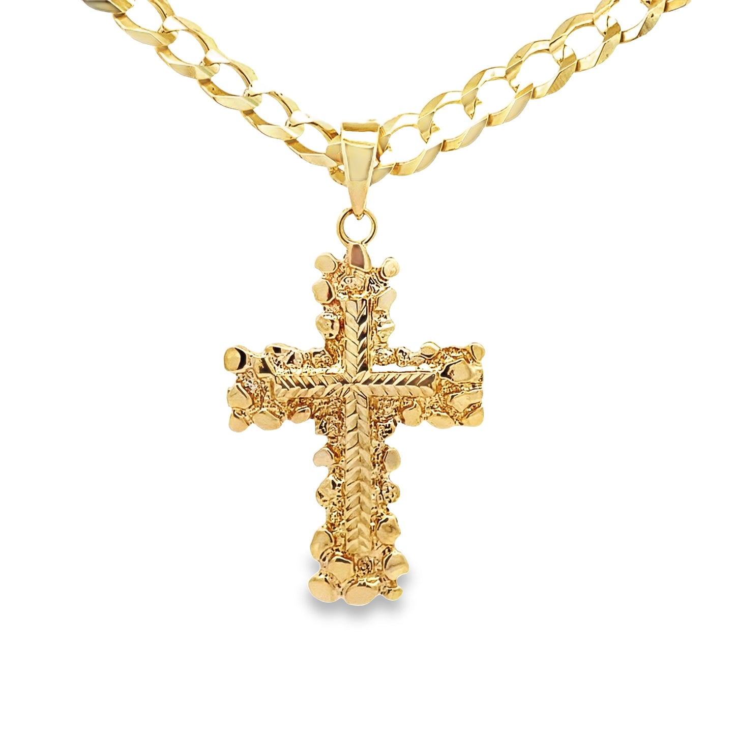 10K Yellow Gold Free Form Cross Pendant 4.8Dwt