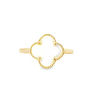 14K Yellow Gold Mother Of Pearl Flower Ring Size 7 1.7Dwt