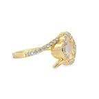 14K Yellow Gold Mother Of Pearl Flower Ring Size 7 1.3Dwt