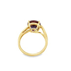 0.14 Ctw Diamond 5.49 Ctw Lab Created Alexandrite 14K Yellow Gold Ring Size 7 2.6Dwt
