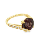 0.14 Ctw Diamond 5.49 Ctw Lab Created Alexandrite 14K Yellow Gold Ring Size 7 2.6Dwt