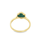 14K Yellow Gold Green Flower Fashion Ring Size 8.5  1.0Dwt