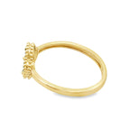 14K Yellow Gold Green Flower Fashion Ring Size 6.5  0.8Dwt