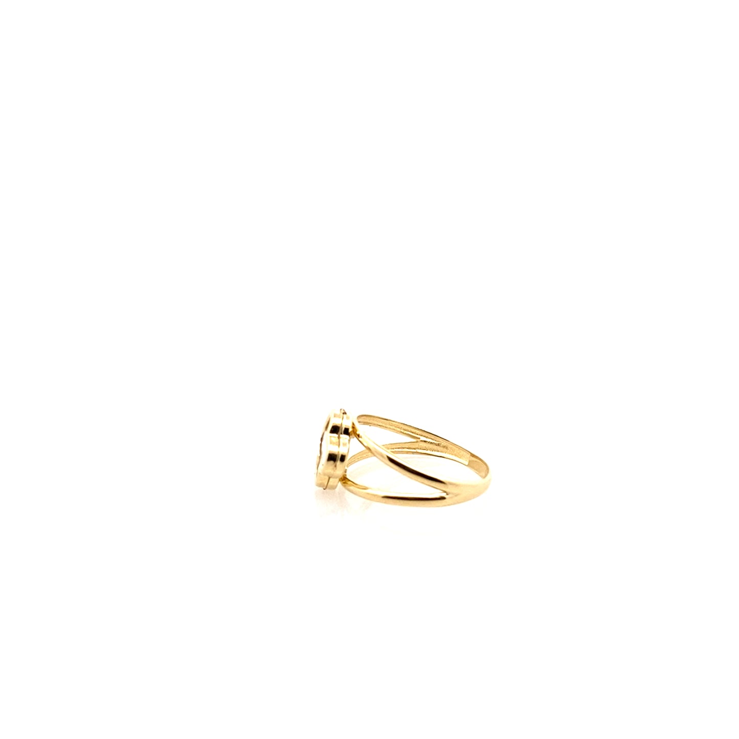 14K Yellow Gold Mother Of Pearl Flower Ring  Size 8 1.5Dwt