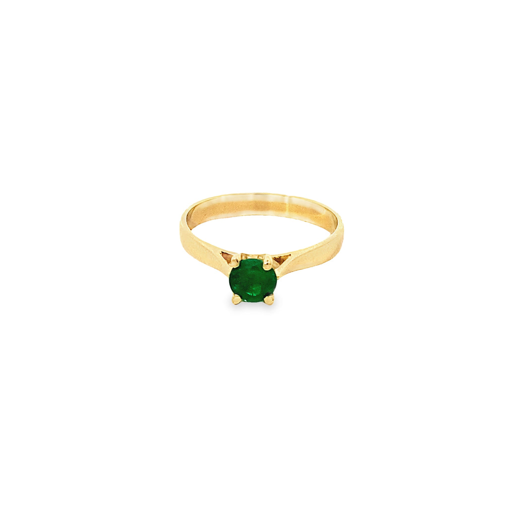 14K Yellow Gold Emerald Ring Size 7 1.6Dwt