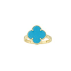 10K Yellow Gold Blue Flower Ring Size 7 1.3Dwt