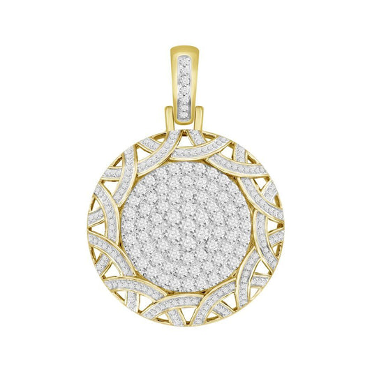 MEN'S CHARM 2.85CT ROUND DIAMOND 10K YELLOW GOLD